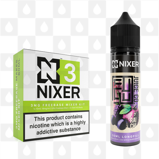 Rai Chi by Fugu x Nixer E Liquid | 60ml Long Fill, Nicotine Type: Regular Nicotine, Strength & Size: 03mg • 60ml • Inc Shots (70/30)