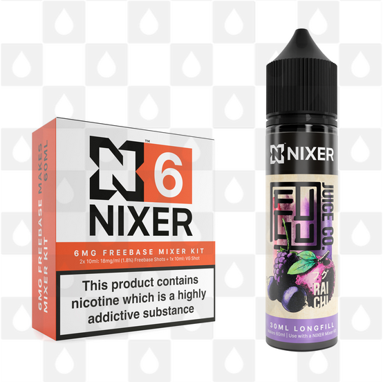 Rai Chi by Fugu x Nixer E Liquid | 60ml Long Fill, Nicotine Type: Regular Nicotine, Strength & Size: 06mg • 60ml • Inc Shots (70/30)
