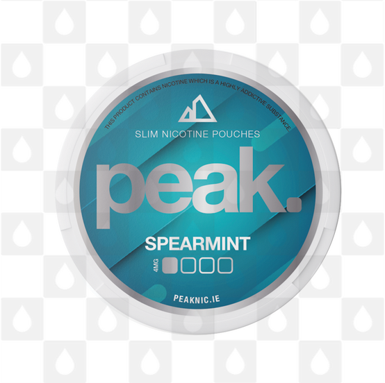 Spearmint by Peak | Nicotine Pouches, Strength & Size: 20 x 08mg Pouches