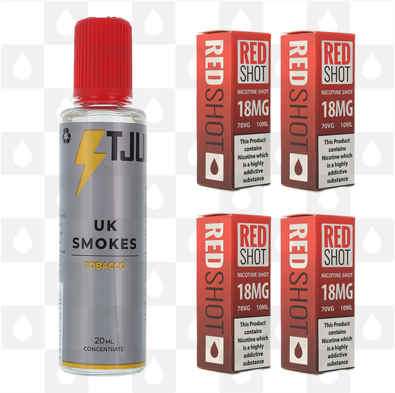 UK Smokes by T-Juice E Liquid | 60ml Long Fill, Nicotine Type: Regular Nicotine, Strength & Size: 12mg • 60ml • Inc Shots (50/50)