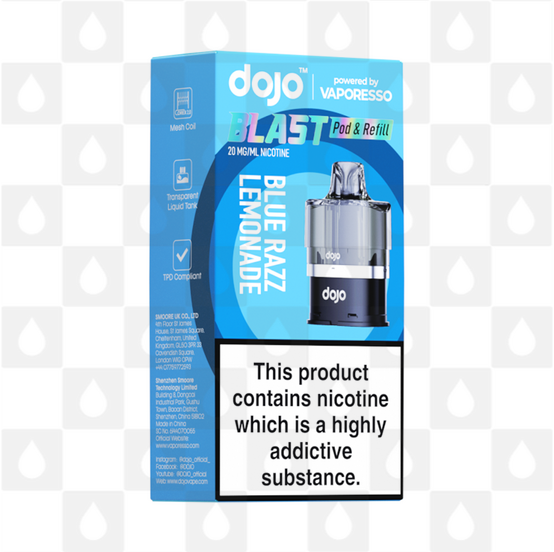 Blue Razz Lemonade | Vaporesso Dojo Blast 6000 Replacement Pods, Strength & Puff Count: 10mg • 6000 Puffs