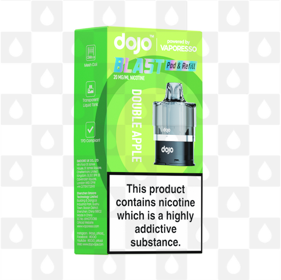 Double Apple | Vaporesso Dojo Blast 6000 Replacement Pods, Strength & Puff Count: 10mg • 6000 Puffs