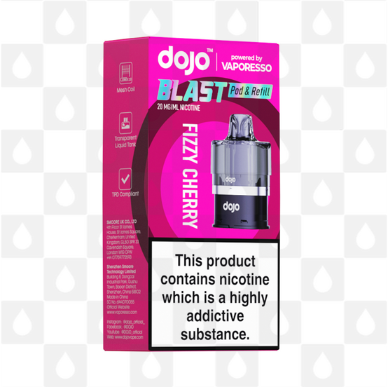 Fizzy Cherry | Vaporesso Dojo Blast 6000 Replacement Pods, Strength & Puff Count: 10mg • 6000 Puffs