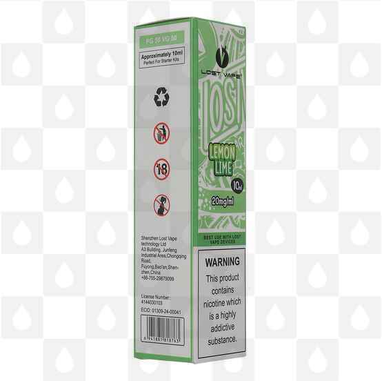 Lemon Lime | Bar Salts by Lost Vape E Liquid | 10ml Nic Salt, Strength & Size: 20mg • 10ml