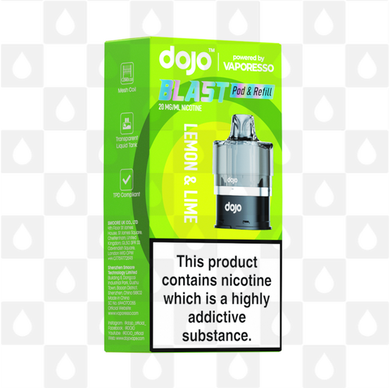 Lemon Lime | Vaporesso Dojo Blast 6000 Replacement Pods, Strength & Puff Count: 10mg • 6000 Puffs