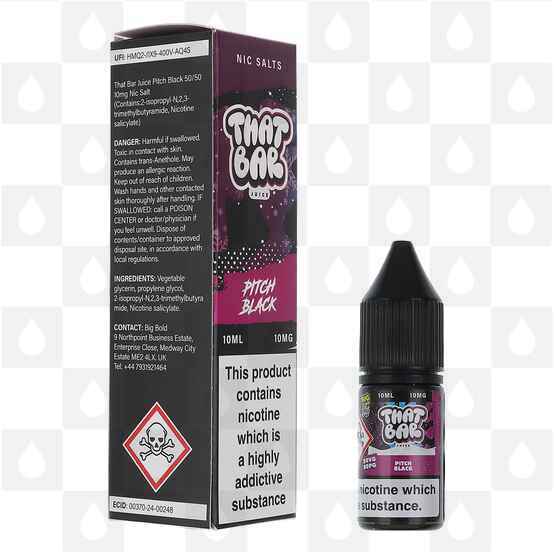 Pitch Black by That Bar E Liquid | 10ml Nic Salt, Strength & Size: 20mg • 10ml
