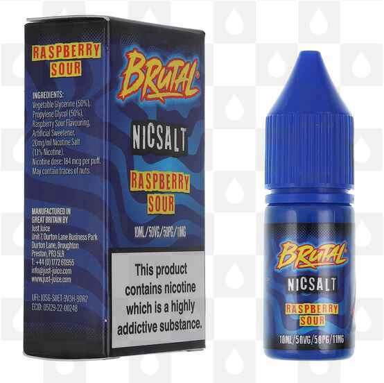 Raspberry Sour | Brutal Sweets by Just Juice E Liquid | 10ml Nic Salt, Strength & Size: 20mg • 10ml