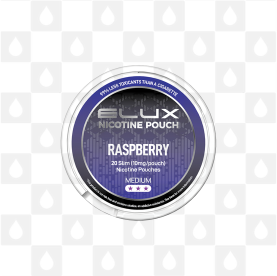 Raspberry by Elux | Nicotine Pouches, Strength & Size: 20 x 10mg Pouches