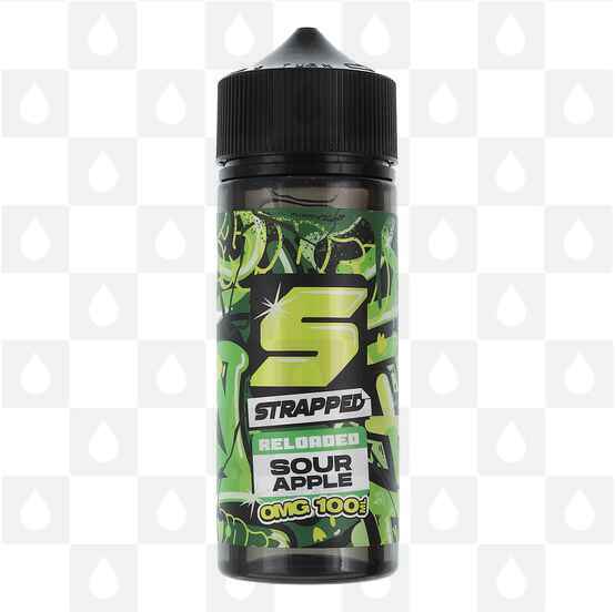 Sour Apple by Strapped Reloaded E Liquid | 100ml Shortfiill, Size: 100ml (120ml Bottle)