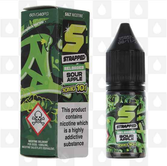 Sour Apple by Strapped Reloaded E Liquid | 10ml Nic Salts, Strength & Size: 20mg • 10ml