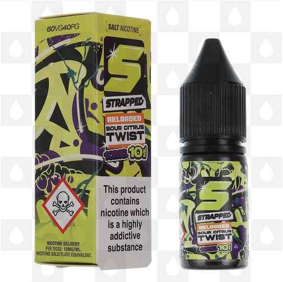 Sour Citrus Twist by Strapped Reloaded E Liquid | 10ml Nic Salts, Strength & Size: 20mg • 10ml