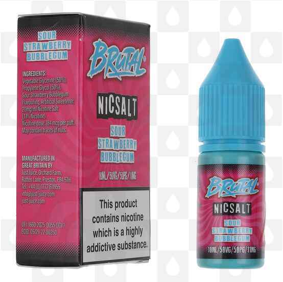 Sour Strawberry Bubblegum | Brutal Sweets by Just Juice E Liquid | 10ml Nic Salt, Strength & Size: 20mg • 10ml