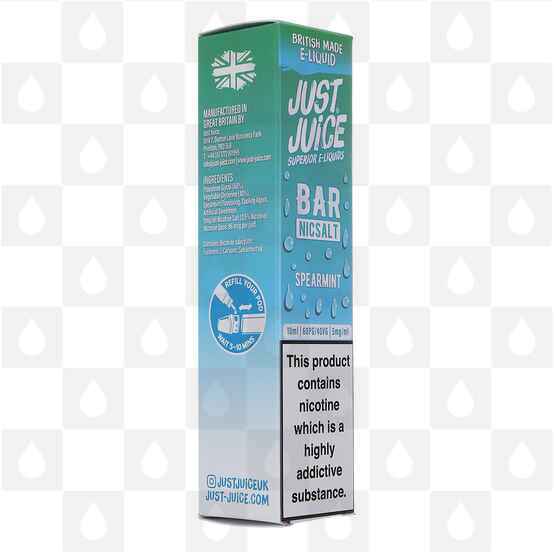 Spearmint | Bar Salts by Just Juice E Liquid | 10ml Bottles, Strength & Size: 20mg • 10ml