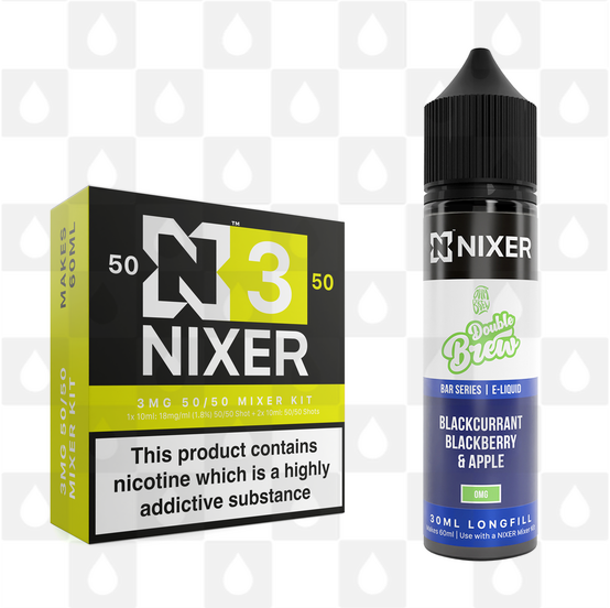 Blackcurrant, Blackberry & Apple by Ohm Brew x Nixer E Liquid | 60ml Long Fill, Nicotine Type: Regular Nicotine, Strength & Size: 03mg • 60ml • Inc Shots (50/50)