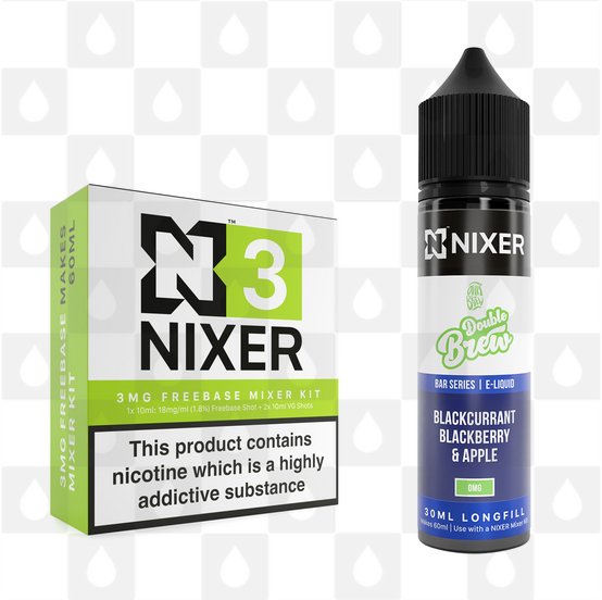 Blackcurrant, Blackberry & Apple by Ohm Brew x Nixer E Liquid | 60ml Long Fill, Nicotine Type: Regular Nicotine, Strength & Size: 03mg • 60ml • Inc Shots (70/30)