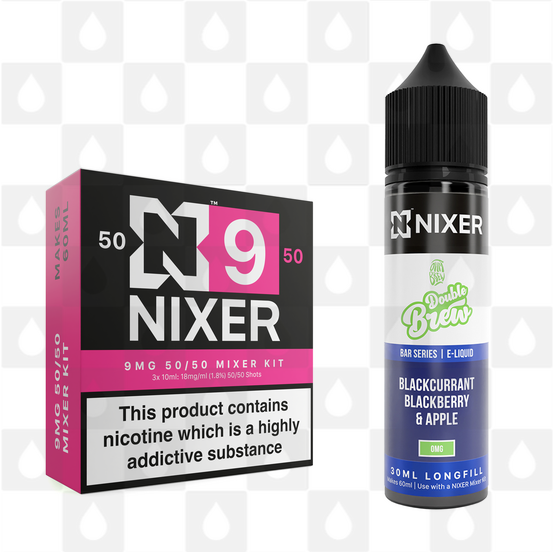 Blackcurrant, Blackberry & Apple by Ohm Brew x Nixer E Liquid | 60ml Long Fill, Nicotine Type: Regular Nicotine, Strength & Size: 09mg • 60ml • Inc Shots (50/50)