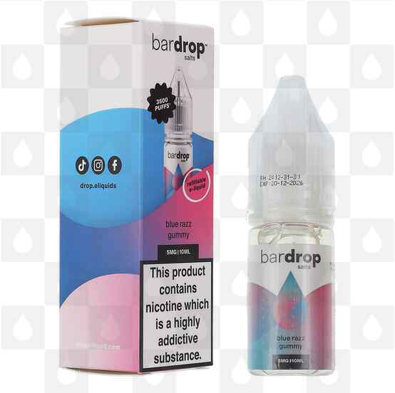 Blue Razz Gummy by Bar Drop E Liquid | 10ml Nic Salt, Strength & Size: 20mg • 10ml