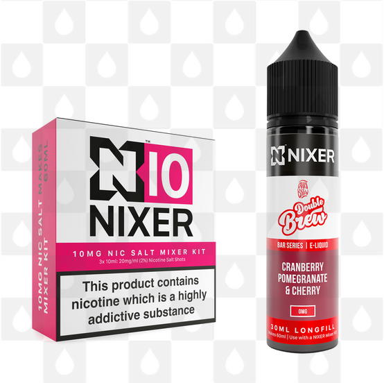 Cranberry, Pomegranate & Cherry by Ohm Brew x Nixer E Liquid | 60ml Long Fill, Nicotine Type: Nicotine Salt, Strength & Size: 10mg Salt • 60ml • Inc Shots (50/50)