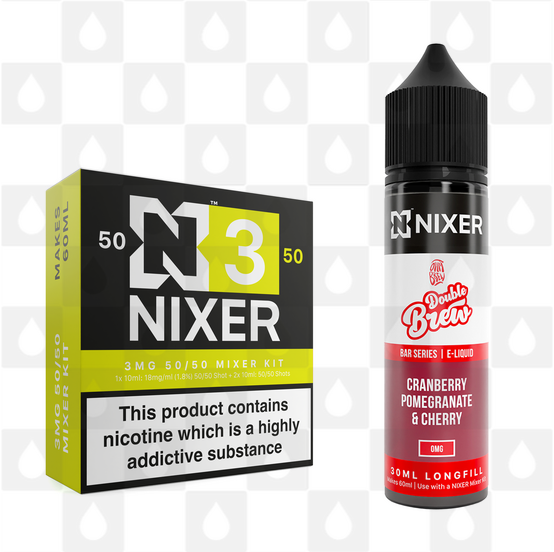 Cranberry, Pomegranate & Cherry by Ohm Brew x Nixer E Liquid | 60ml Long Fill, Nicotine Type: Regular Nicotine, Strength & Size: 03mg • 60ml • Inc Shots (50/50)