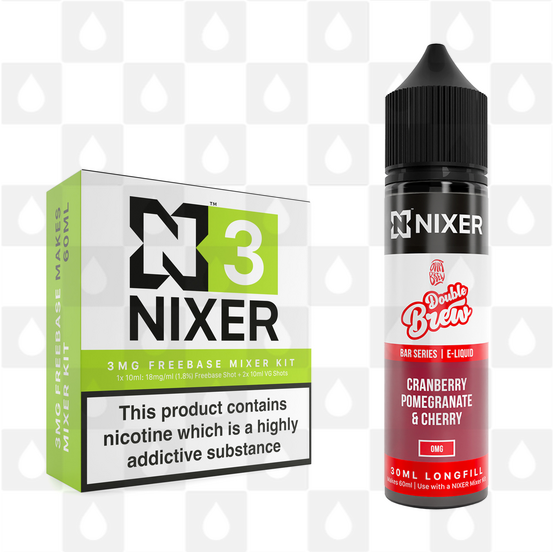Cranberry, Pomegranate & Cherry by Ohm Brew x Nixer E Liquid | 60ml Long Fill, Nicotine Type: Regular Nicotine, Strength & Size: 03mg • 60ml • Inc Shots (70/30)