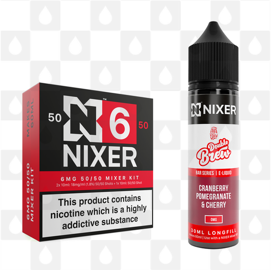 Cranberry, Pomegranate & Cherry by Ohm Brew x Nixer E Liquid | 60ml Long Fill, Nicotine Type: Regular Nicotine, Strength & Size: 06mg • 60ml • Inc Shots (50/50)