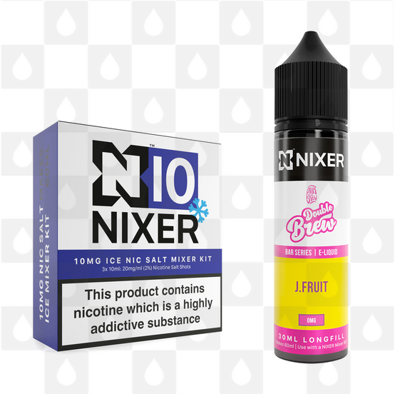 J Fruit by Ohm Brew x Nixer E Liquid | 60ml Long Fill, Nicotine Type: Nicotine Salt, Strength & Size: 10mg Salt Ice • 60ml • Inc Shots (50/50)