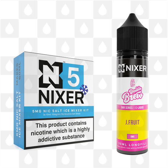 J Fruit by Ohm Brew x Nixer E Liquid | 60ml Long Fill, Nicotine Type: Nicotine Salt, Strength & Size: 05mg Ice Salt • 60ml • Inc Shots (50/50)