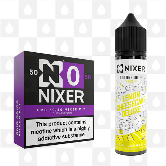 Lemon Cheesecake by Future Juice x Nixer E Liquid | 60ml Long Fill, Nicotine Type: Nicotine Free, Strength & Size: 00mg • 60ml • Inc VG/PG Shots (50/50)