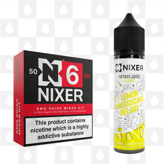 Lemon Cheesecake by Future Juice x Nixer E Liquid | 60ml Long Fill, Nicotine Type: Regular Nicotine, Strength & Size: 06mg • 60ml • Inc Shots (50/50)