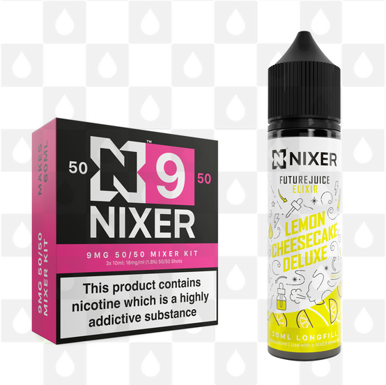 Lemon Cheesecake by Future Juice x Nixer E Liquid | 60ml Long Fill, Nicotine Type: Regular Nicotine, Strength & Size: 09mg • 60ml • Inc Shots (50/50)