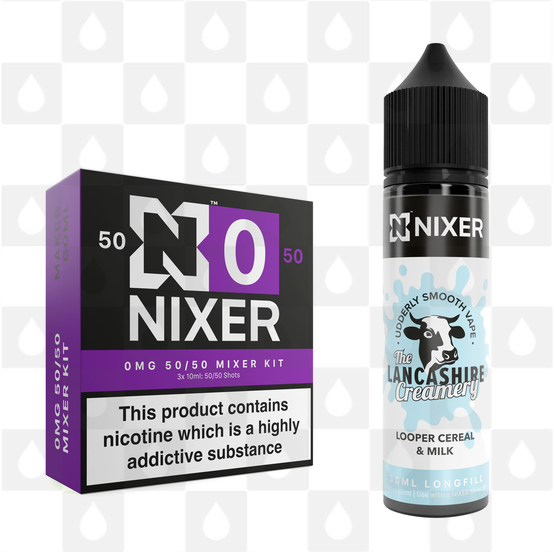 Looper Cereal & Milk by The Lancashire Creamery x Nixer E Liquid | 60ml Long Fill, Nicotine Type: Nicotine Free, Strength & Size: 00mg • 60ml • Inc VG/PG Shots (50/50)
