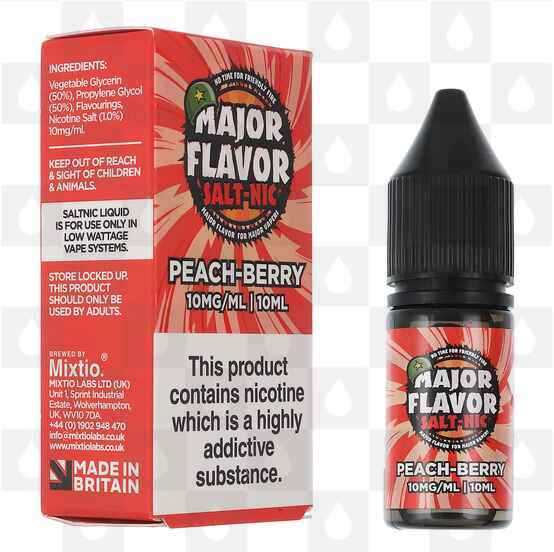 Peach Berry by Major Flavor E Liquid | 10ml Nic Salt, Strength & Size: 20mg • 10ml