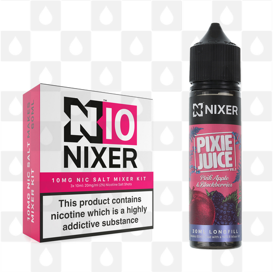 Pink Apple & Blackberries by Pixie Juice x Nixer E Liquid | 60ml Long Fill, Nicotine Type: Nicotine Salt, Strength & Size: 10mg Salt • 60ml • Inc Shots (50/50)