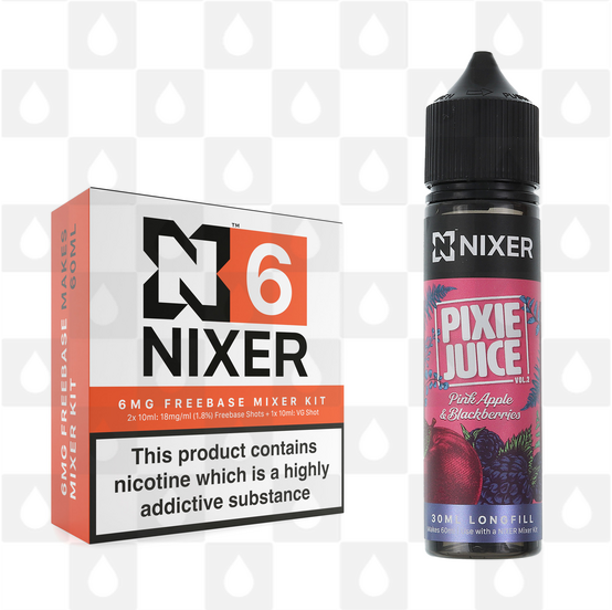 Pink Apple & Blackberries by Pixie Juice x Nixer E Liquid | 60ml Long Fill, Nicotine Type: Regular Nicotine, Strength & Size: 06mg • 60ml • Inc Shots (70/30)