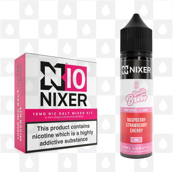 Raspberry, Strawberry & Cherry by Ohm Brew x Nixer E Liquid | 60ml Long Fill, Nicotine Type: Nicotine Salt, Strength & Size: 10mg Salt • 60ml • Inc Shots (50/50)
