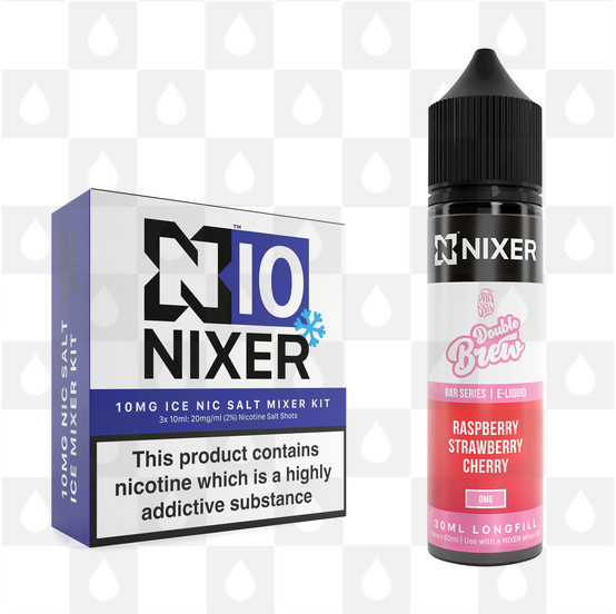 Raspberry, Strawberry & Cherry by Ohm Brew x Nixer E Liquid | 60ml Long Fill, Nicotine Type: Nicotine Salt, Strength & Size: 10mg Salt Ice • 60ml • Inc Shots (50/50)