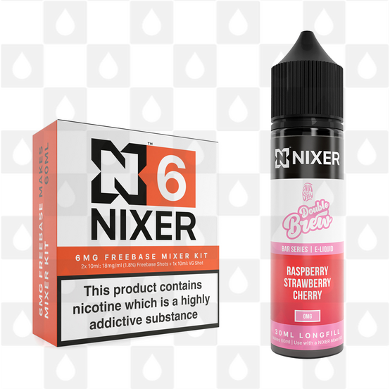 Raspberry, Strawberry & Cherry by Ohm Brew x Nixer E Liquid | 60ml Long Fill, Nicotine Type: Regular Nicotine, Strength & Size: 06mg • 60ml • Inc Shots (70/30)
