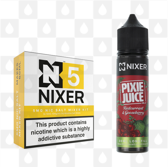 Redcurrant & Gooseberry by Pixie Juice x Nixer E Liquid | 60ml Long Fill, Nicotine Type: Nicotine Salt, Strength & Size: 05mg Salt • 60ml • Inc Shots (50/50)