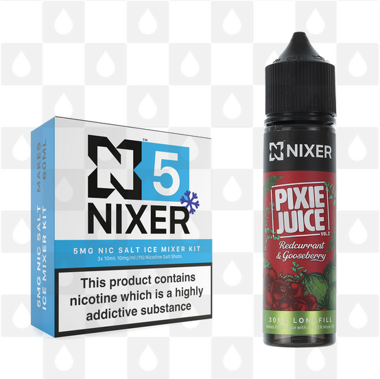 Redcurrant & Gooseberry by Pixie Juice x Nixer E Liquid | 60ml Long Fill, Nicotine Type: Nicotine Salt, Strength & Size: 05mg Ice Salt • 60ml • Inc Shots (50/50)