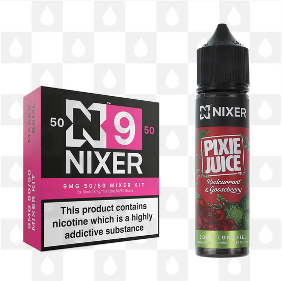 Redcurrant & Gooseberry by Pixie Juice x Nixer E Liquid | 60ml Long Fill, Nicotine Type: Regular Nicotine, Strength & Size: 09mg • 60ml • Inc Shots (50/50)