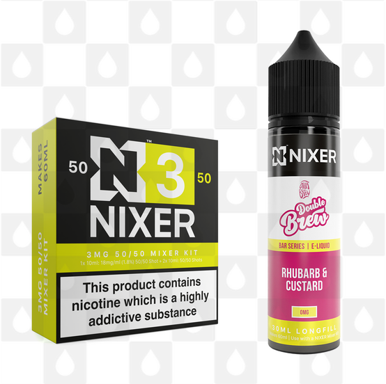 Rhubarb Custard by Ohm Brew x Nixer E Liquid | 60ml Long Fill, Nicotine Type: Regular Nicotine, Strength & Size: 03mg • 60ml • Inc Shots (50/50)