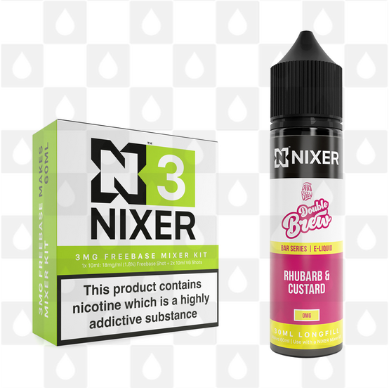 Rhubarb Custard by Ohm Brew x Nixer E Liquid | 60ml Long Fill, Nicotine Type: Regular Nicotine, Strength & Size: 03mg • 60ml • Inc Shots (70/30)