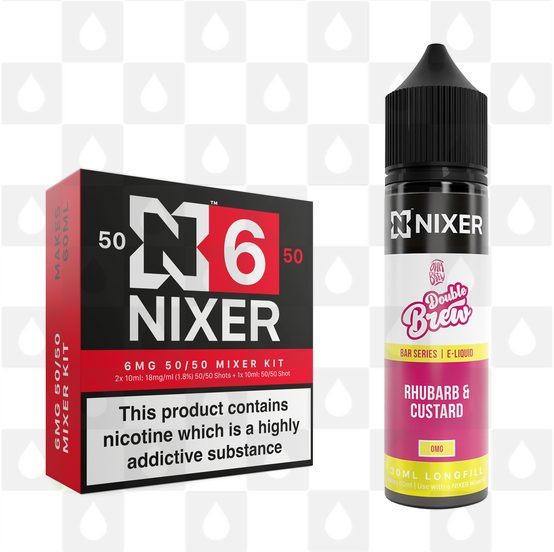 Rhubarb Custard by Ohm Brew x Nixer E Liquid | 60ml Long Fill, Nicotine Type: Regular Nicotine, Strength & Size: 06mg • 60ml • Inc Shots (50/50)