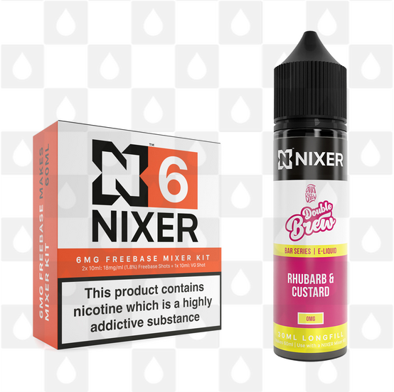 Rhubarb Custard by Ohm Brew x Nixer E Liquid | 60ml Long Fill, Nicotine Type: Regular Nicotine, Strength & Size: 06mg • 60ml • Inc Shots (70/30)