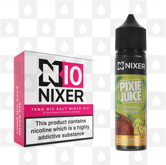 Satsuma & Pineapple by Pixie Juice x Nixer E Liquid | 60ml Long Fill, Nicotine Type: Nicotine Salt, Strength & Size: 10mg Salt • 60ml • Inc Shots (50/50)