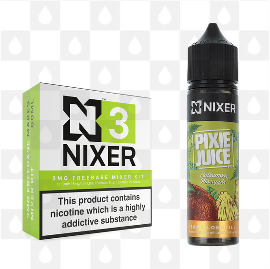 Satsuma & Pineapple by Pixie Juice x Nixer E Liquid | 60ml Long Fill, Nicotine Type: Regular Nicotine, Strength & Size: 03mg • 60ml • Inc Shots (70/30)