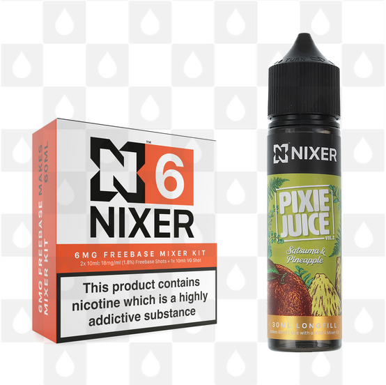 Satsuma & Pineapple by Pixie Juice x Nixer E Liquid | 60ml Long Fill, Nicotine Type: Regular Nicotine, Strength & Size: 06mg • 60ml • Inc Shots (70/30)