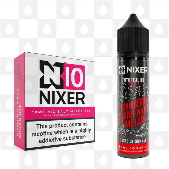 Strawberry Kiwi Watermelon by Future Juice x Nixer E Liquid | 60ml Long Fill, Nicotine Type: Nicotine Salt, Strength & Size: 10mg Salt • 60ml • Inc Shots (50/50)
