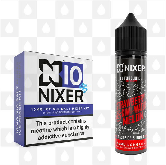Strawberry Kiwi Watermelon by Future Juice x Nixer E Liquid | 60ml Long Fill, Nicotine Type: Nicotine Salt, Strength & Size: 10mg Salt Ice • 60ml • Inc Shots (50/50)