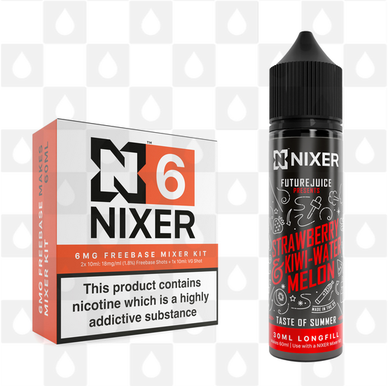 Strawberry Kiwi Watermelon by Future Juice x Nixer E Liquid | 60ml Long Fill, Nicotine Type: Regular Nicotine, Strength & Size: 06mg • 60ml • Inc Shots (70/30)